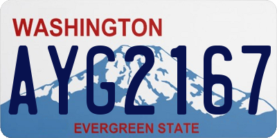 WA license plate AYG2167