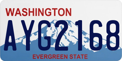 WA license plate AYG2168