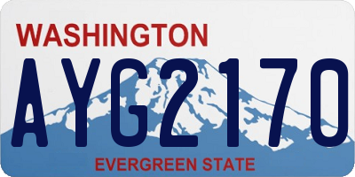 WA license plate AYG2170