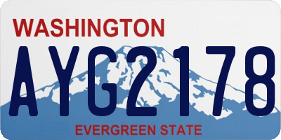 WA license plate AYG2178