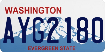WA license plate AYG2180