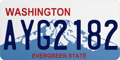 WA license plate AYG2182