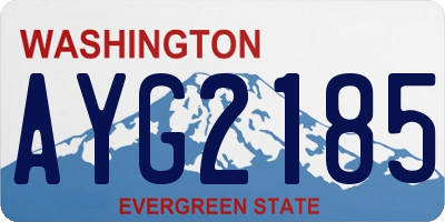 WA license plate AYG2185