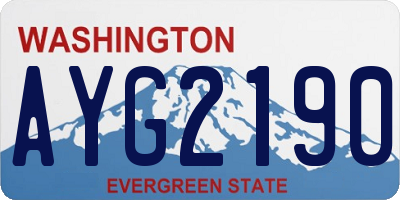 WA license plate AYG2190