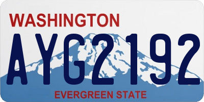 WA license plate AYG2192