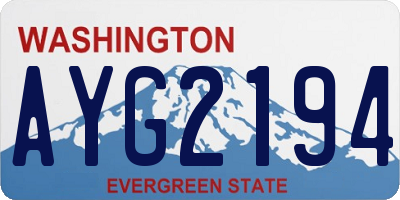 WA license plate AYG2194
