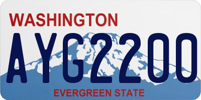 WA license plate AYG2200