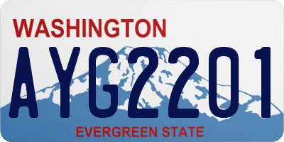 WA license plate AYG2201