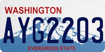 WA license plate AYG2203