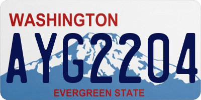 WA license plate AYG2204