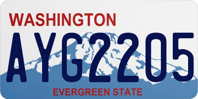 WA license plate AYG2205