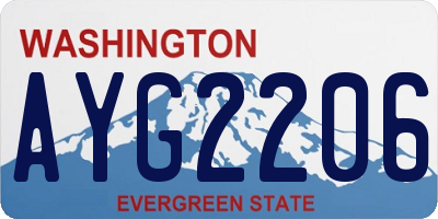 WA license plate AYG2206