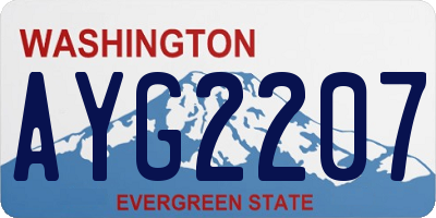 WA license plate AYG2207