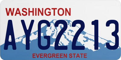 WA license plate AYG2213