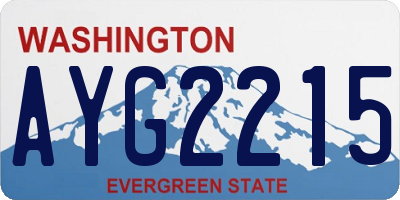 WA license plate AYG2215