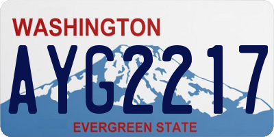 WA license plate AYG2217