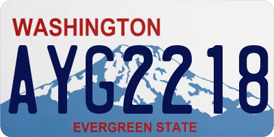 WA license plate AYG2218