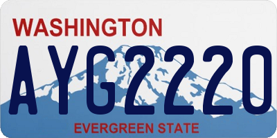 WA license plate AYG2220