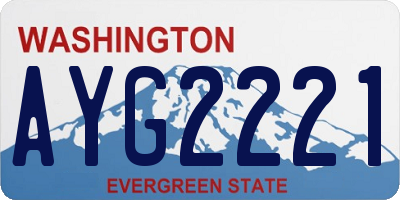 WA license plate AYG2221