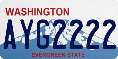 WA license plate AYG2222