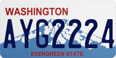 WA license plate AYG2224