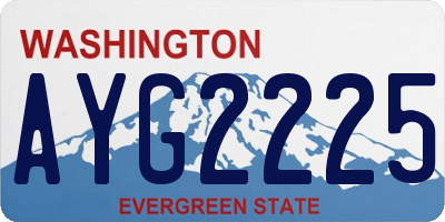 WA license plate AYG2225