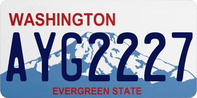 WA license plate AYG2227