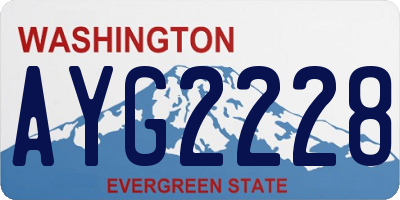 WA license plate AYG2228