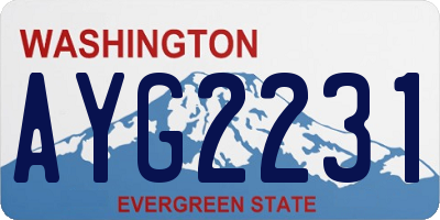 WA license plate AYG2231