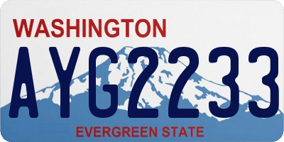 WA license plate AYG2233