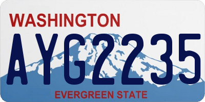 WA license plate AYG2235
