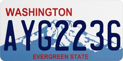 WA license plate AYG2236