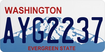 WA license plate AYG2237