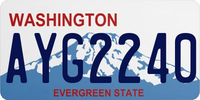 WA license plate AYG2240