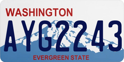 WA license plate AYG2243