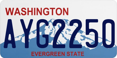 WA license plate AYG2250