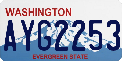 WA license plate AYG2253
