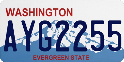 WA license plate AYG2255