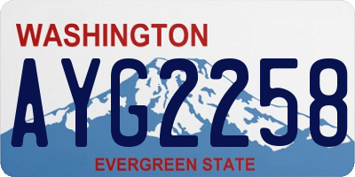 WA license plate AYG2258