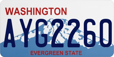 WA license plate AYG2260