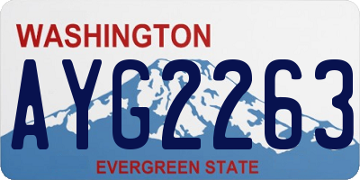 WA license plate AYG2263