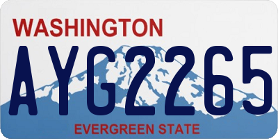 WA license plate AYG2265