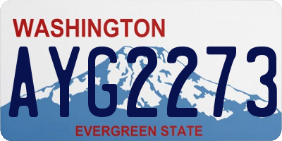 WA license plate AYG2273