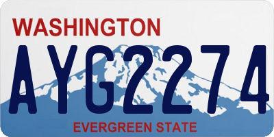 WA license plate AYG2274