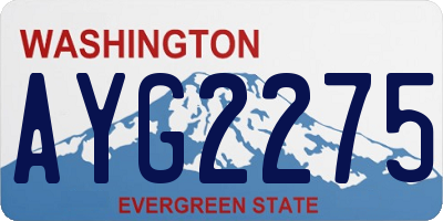 WA license plate AYG2275