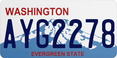 WA license plate AYG2278