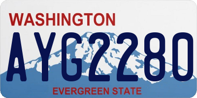 WA license plate AYG2280