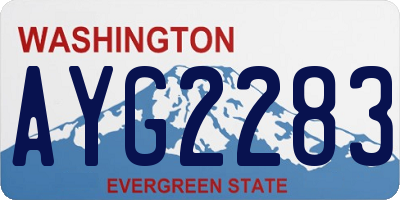 WA license plate AYG2283