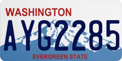 WA license plate AYG2285