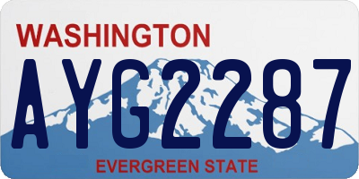 WA license plate AYG2287